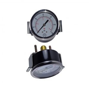 MANOMETRO STANDARD , CAJA DE ACERO NEGRO MECANISMO DE BRONCE, CON GRAPA U-CLAMP