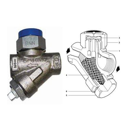 TRAMPA PARA VAPOR TIPO TERMODINAMICA CON FILTRO INCORPORADO MODELO TD42