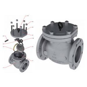 VALVULA CHECK SWING DE ACERO FUNDIDO, BRIDADO, CLASE 150 , MODELO 5341F