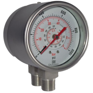manometro diferencial caja mecanismo y conexion de acero inoxidable