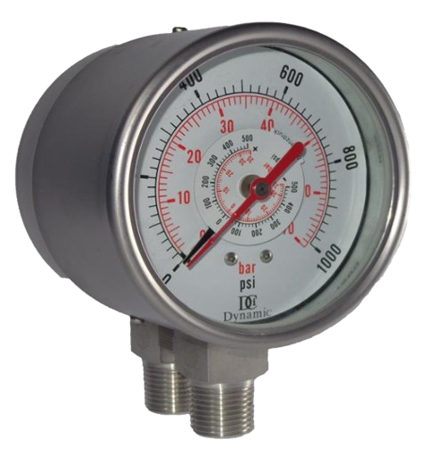 manometro diferencial caja mecanismo y conexion de acero inoxidable